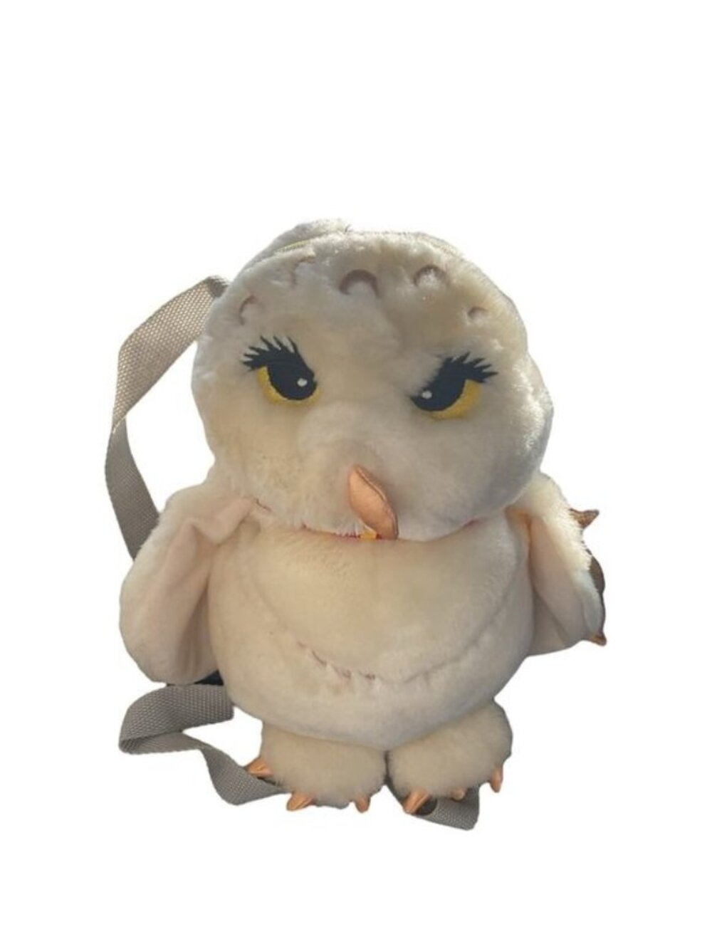 Vtg 2000 Harry Potter Hedwig Owl Plush Backpack Whimsigoth Goth Cosplay Y2K  8"